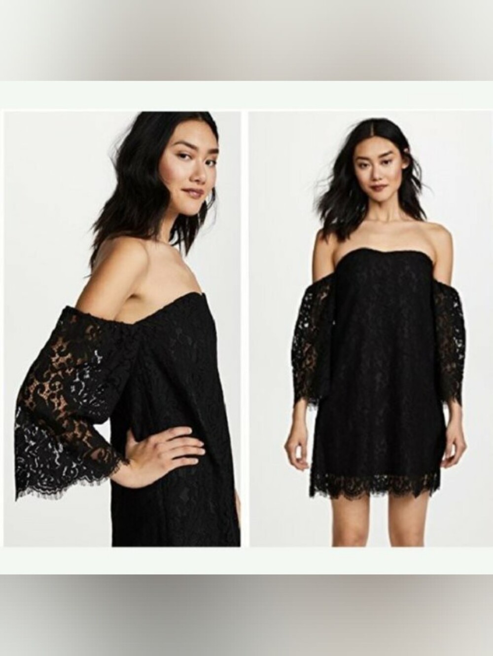 Cupcakes and Cashmere Adalira lace off-the-shoulder dress